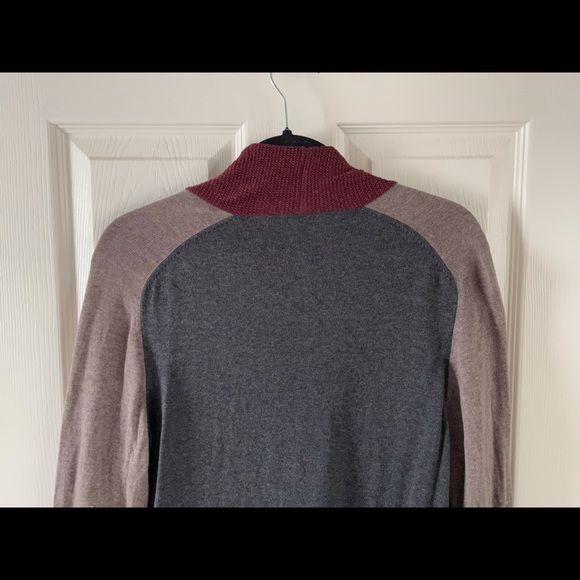 Bela NYC Maroon & Gray Color Block Waffle Knit Open Cardigan, Sz 5 - Picture 11 of 12